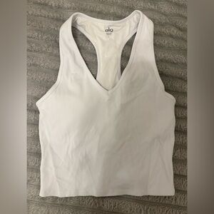 ALO Yoga Women's Classic White Tank Top Large Built in bra